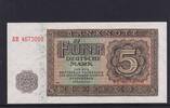 Deutschland, DDR, 5 Mark Ro.342d, DDR-4a, KN 7 stellig Serie: AH, Platten Nr.465/401, -