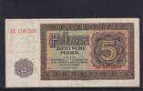 Deutschland, DDR, 5 Mark Ro.342d, DDR-4a, KN 7 stellig Serie: AK, Platten Nr.418/294, -