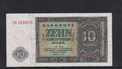 Deutschland, DDR, 10 Mark Ro.343d, DDR-5, KN 7 stellig Serie: FM, mit Plattennummer 7/41, -