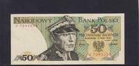 Polen 50 Zlotych 1 Buchstabe vor KN, Serie: U, -