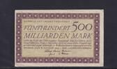 Weimarer Republik, Thüringen, 500 Milliarden Mark Bauhaus, Entwurf Herbert Bayer, Serie: H, -