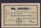 Weimarer Republik, Sachsen, 500000 Mark Zwenkau, Stadtgemeinde, -
