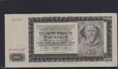 Drittes Reich, Böhmen und Mähren, 1000 Kronen Ro.566e, ZWK-20b, mit Perforation , II. Auflage, -
