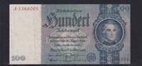 Deutsches Reich, Drittes Reich, 100 Reichsmark Ro.176a, Deu-211a, Friedensdruck, Udr.-Bst. E, Serie: J, -