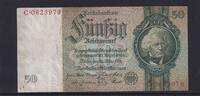 Deutsches Reich, Drittes Reich, 50 Reichsmark Ro.175a, DEU-210a, Friedensdruck, KN 7 stellig, Udr. Bst. E, Serie: C, -