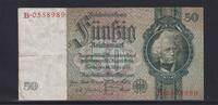 Deutsches Reich, Drittes Reich, 50 Reichsmark Ro.175a, DEU-210a, Friedensdruck, KN 7 stellig, Udr. Bst. E, Serie: B, -