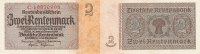 Deutsches Reich, 2 Rentenmark Ro.167b Reichsdruck KN 8 stellig, -