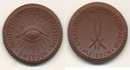 Deutsches Reich, Sachsen, Medaille, braunes Böttger Steinzeug, Hygiene Museum Dresden, Porzellan Manufaktur Meissen, -