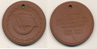 Deutschland, DDR, Medaille, braunes Böttger Steinzeug, 1947-1952 5 Jahre Deutschsowjetische Freundschaft, Porzellan Manufaktur Meissen, -