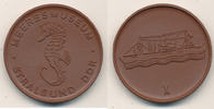 Deutschland,DDR, Medaille Stralsund Meeresmuseum, Böttger-Steinzeug, Porzellan Manufaktur Meissen, -