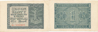 Deutschland,Drittes Reich, 1 Zloty Generalgouvernement Polen, Ro.579b, Serie BC KN 18mm lang, -