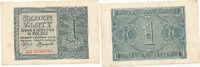 Deutschland,Drittes Reich, 1 Zloty Generalgouvernement Polen, Ro.579b, Serie BD KN 18mm lang, -