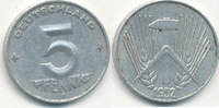 Deutschland,DDR, 5 Pfennig -