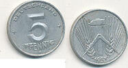 Deutschland,DDR, 5 Pfennig -