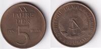 Deutschland, DDR, 5 Mark 20 Jahre DDR, -