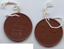 DDR Plakette Schkeuditz 1000 Jahre, Meissen braunes Böttger Steinzeug -