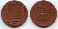DDR Plakette Karl-Marx-Stadt, Meissen braunes Böttger Steinzeug -