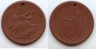DDR Plakette Altenburg 1000 Jahre, Meissen braunes Böttger Steinzeug -