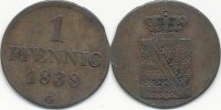 Altdeutschland 1 Pfennig Sachsen -