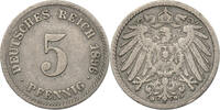 5 Pfennig 1896 G Kaiserreich Mit Paproth Gutachten fast ss