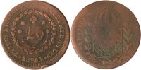 Brasilien 40 reis Brasilien, 40/20 Reis Doppelprägung, 1826 R, s/ss -