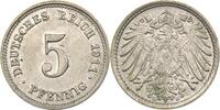 5 Pfennig 1911 D Kaiserreich  fast st
