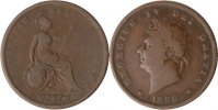 Großbritannien Half Penny Großbritannien, Half Penny, 1826, George IV., ss -