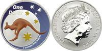 Australien 1 Dollar 2005 Känguru BU mit Farbdruck