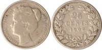 Niederlande 25 Cents Niederlande, 25 Cents, Wilhelmina, 1906, ss+ -