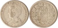 Niederlande 25 Cents Niederlande, 25 Cents, Wilhelmina, 1913, s/ss -