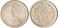 Niederlande 25 Cents Niederlande, 25 Cent, Wappenlöwe, 1914, ss/vz -