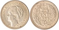 Niederlande 25 Cents Niederlande, 25 Cents, Wilhelmina, 1939, vz+ -