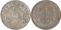 Niederlande 25 Cents Niederlande, 25 Cents, Segelschiff, 1941, vz/st -