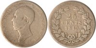 Niederlande 25 Cents Niederlande, 25 Cents, Willem II. mit Punkt nach Datum, 1949, s -