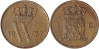 Niederlande 1 Cent Niederlande, 1 Cent, gekröntes W, 1877, vz/st -