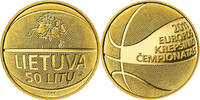 Lithuania 50 litu Basketball Lithuania 50 litas gold coin -