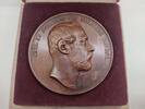 Schweden Bronze Medaille Charles XV, Carl XV, Lea Ahlborn, Landwirtschaft, Agricultural Exhibition -
