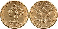 USA 10 $ Gold Eagle, Ten Dollar, Vereinigte Staaten, San Francisco, Liberty Head -