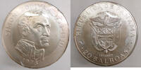 Panama 10 x 20 Balboas Simón Bolívar, Unzirkulierte Münzen, Franklin Mint, Silber, Feingewicht 1198 g -