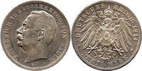 Herzogtum Baden 3 Mark GOTT MIT UNS, 1908-1915, FRIEDRICH II GROSHERZOG VON BADEN -