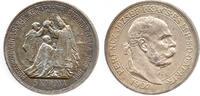 Österreich / Ungarn 5 Korona One side cameo, wunderschöne Patina, I Ferenc József, Franz Joseph, Coronation -