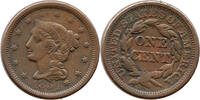 United States / USA 1 Cent Large Cent, Liberty Head, Braided Hair Cent, Copper -