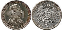Preussen 3 Mark Deutsches Kaiserreich, Wilhelm II, 1888 - 1918, Berlin, schöne Patina -