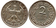 Deutschland 2 Reichsmark Weimarer Republik, Staatliche Münze Stuttgart -