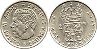Schweden 2 Kronor Gustaf VI. Adolf, 1950 - 1973, Kungliga Myntet, Kungsholmen, Torsten Swensson -