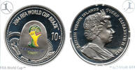 Britische Jungferninseln 10 Dollar FIFA Weltmeisterschaft 2014, Brasilien, Surrey, Elisabeth II -