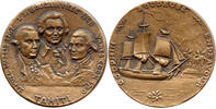 Frankreich Bronzemedaille Samuel Willis, L. de Bougaineville, James Cook, Tahiti Medaille, Schiff -