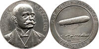 Deutschland Bronzemedaille versilbert 75. Jubiläum, Zeppelin, Graf Ferdinand V., Gut Luft, Glück ab -