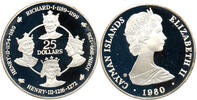 Cayman Islands 25 Dollar Kings of England, House of Tudor, Valcmabi, John, Henry III, Henry II, Richard I -
