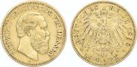 Hessen 10 Mark Gold Ludwig IV. 1877-1892. -